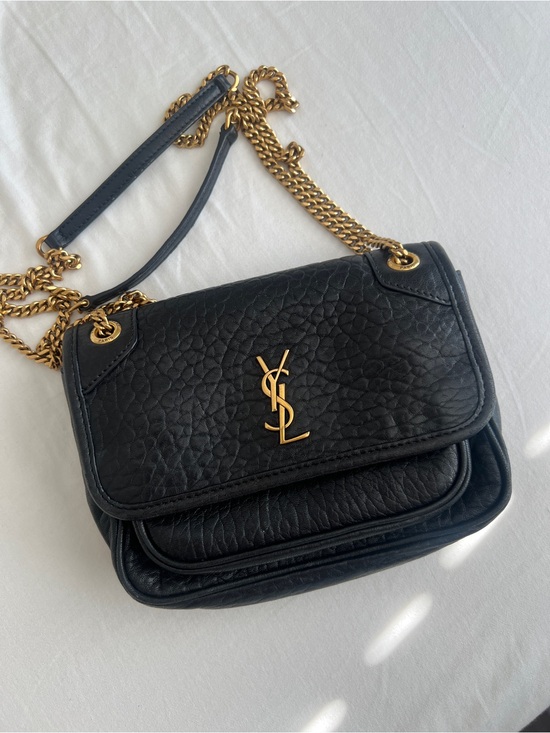 Saint Laurent Handbags - Saint Laurent Niki mini grained lambskin Leather Bag with Gold Chain
